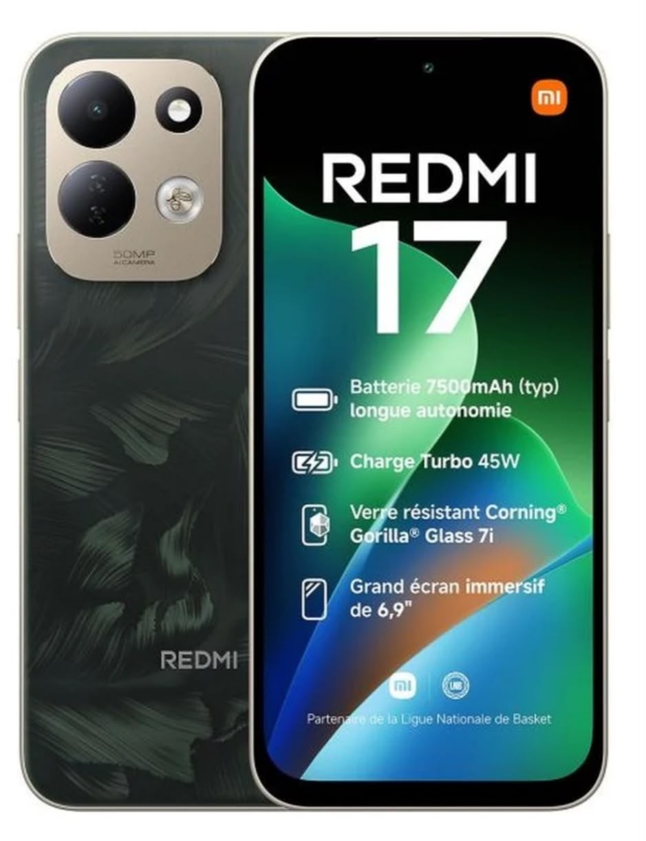 Xiaomi Redmi 17 4G - 256Go-4+4Go RAM-6.9"- 50MP/8MP - 7500mAh-Dual SIM-Global Version