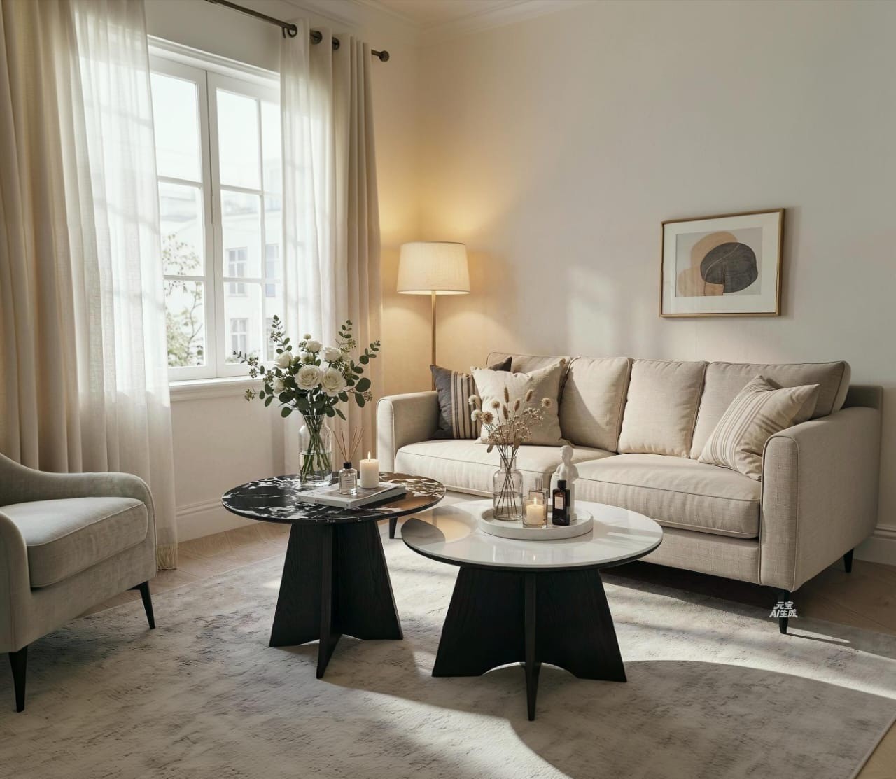 Table basse en marbre 2 en 1